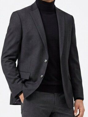CHAPS Black Sport Coat Blazer Suit Jacket XL 46 Long